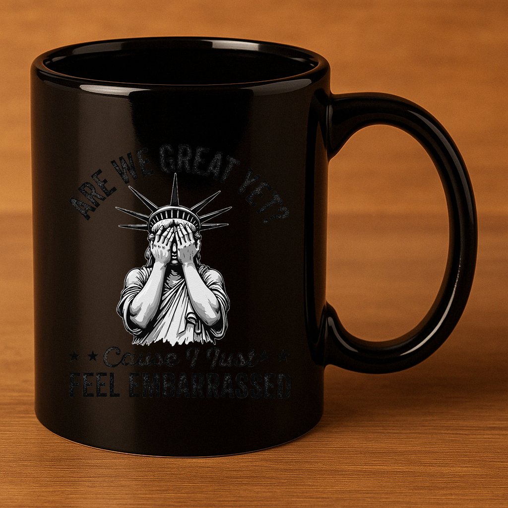Are We Great Yet Cause I Just Feel Embarrassed Fun Democrat 11oz C Handle Ceramic Mug