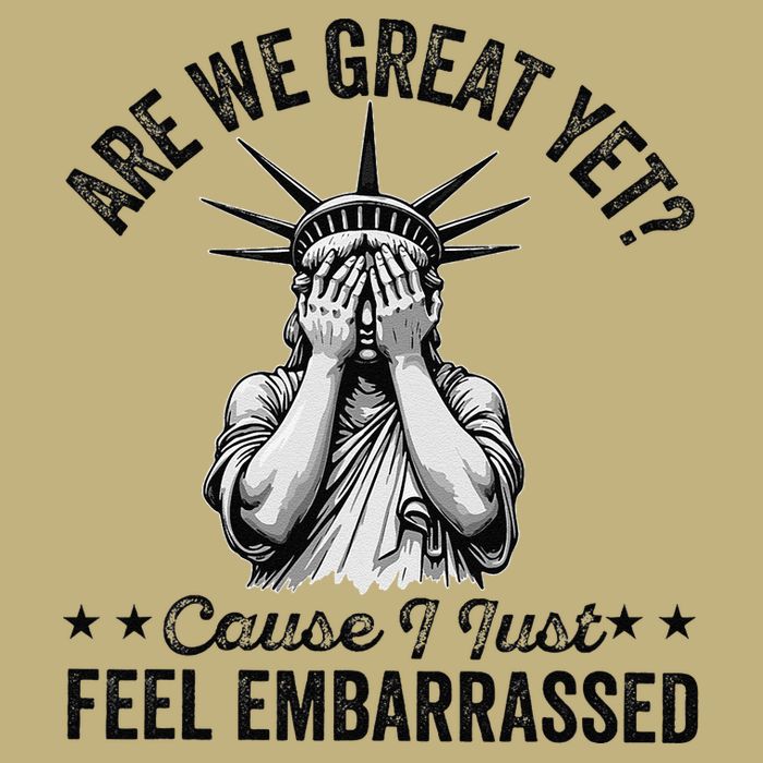 Are We Great Yet Cause I Just Feel Embarrassed Fun Democrat Cooling Performance Crew T-Shirt