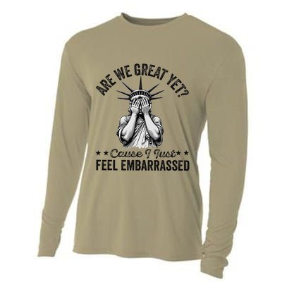Are We Great Yet Cause I Just Feel Embarrassed Fun Democrat Cooling Performance Long Sleeve Crew