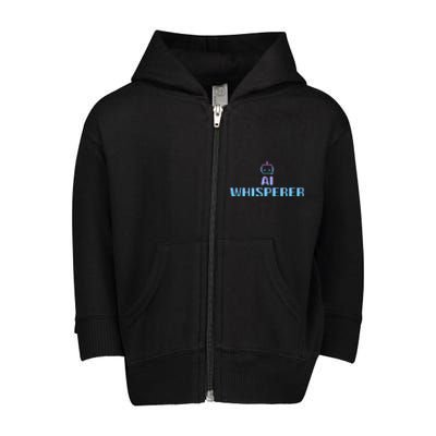 Ai Whisperer Geeky Tech Ai Artificial Intelligence Toddler Zip Fleece Hoodie