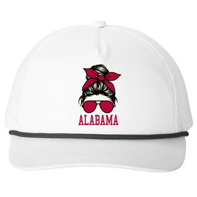 Alabama Wo Girl Mom Messy Bun Hair. Snapback Five-Panel Rope Hat