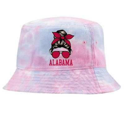 Alabama Wo Girl Mom Messy Bun Hair. Tie-Dyed Bucket Hat