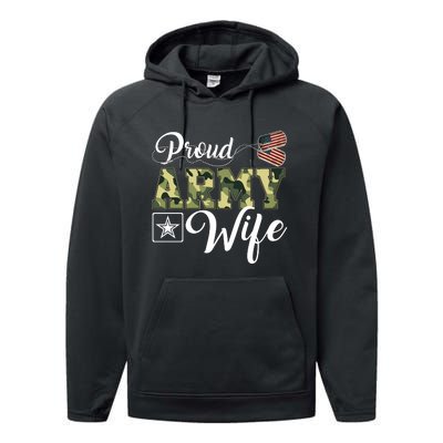 Army Wife Gift Performance Fleece Hoodie