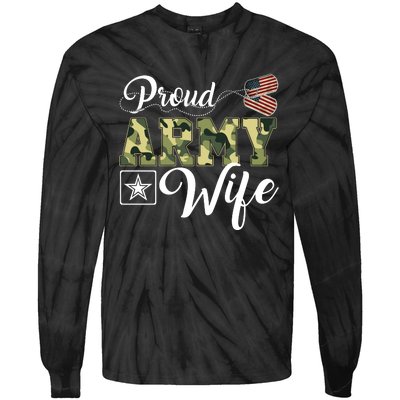 Army Wife Gift Tie-Dye Long Sleeve Shirt