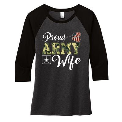 Army Wife Gift Women's Tri-Blend 3/4-Sleeve Raglan Shirt