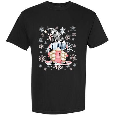 Aesthetic Winter Gnome For Snowboard Mom Love Snowboarding Gift Garment-Dyed Heavyweight T-Shirt