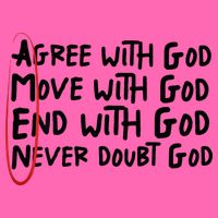 Agree With God Move With God End With God Never Doubt God Stripe Pom Pom Beanie