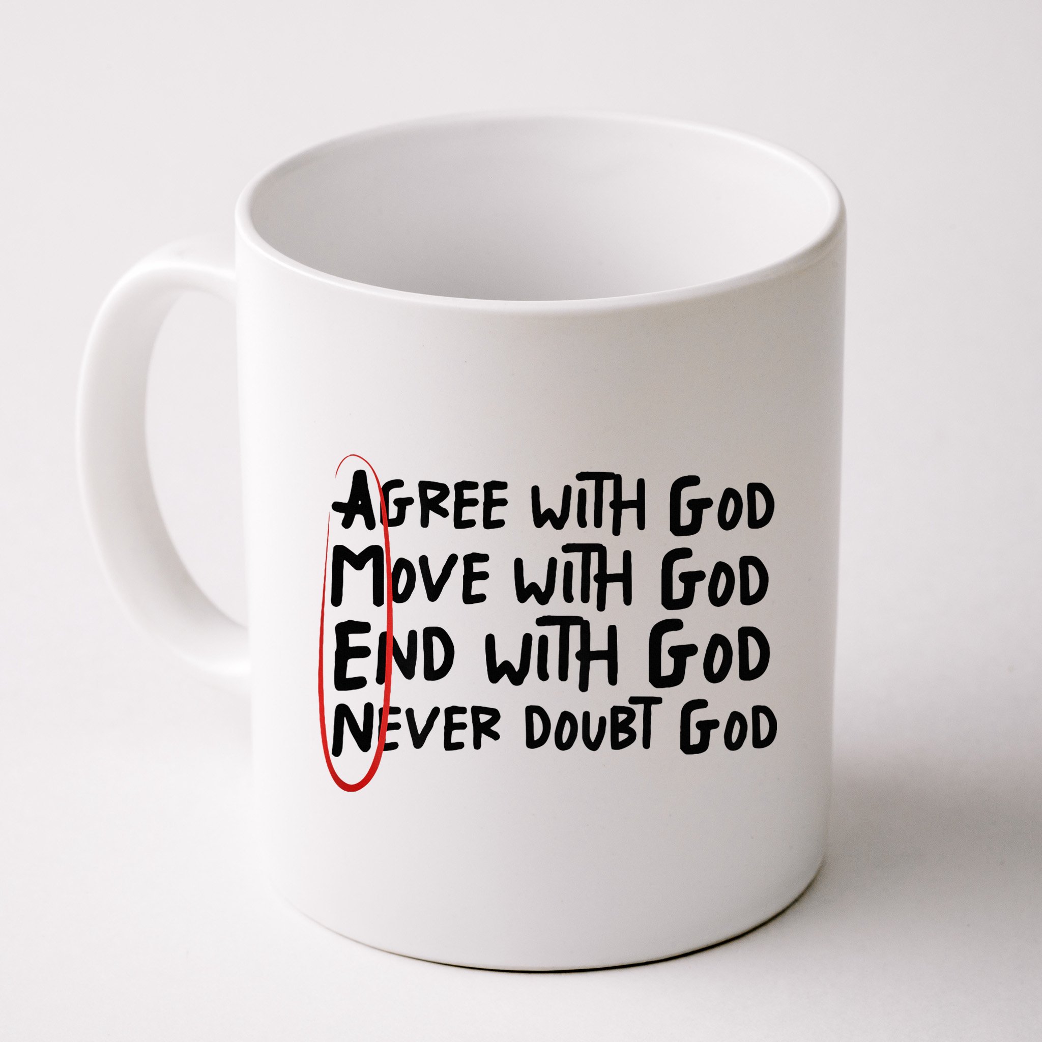 Agree With God Move With God End With God Never Doubt God Mug