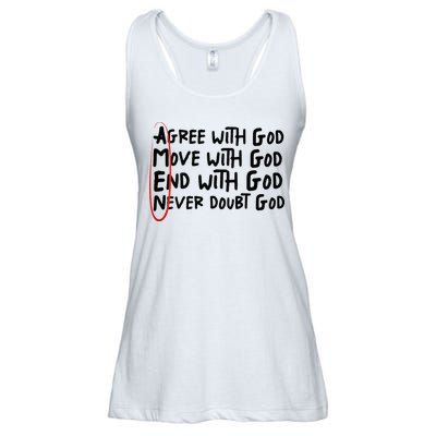 Agree With God Move With God End With God Never Doubt God Ladies Essential Flowy Tank