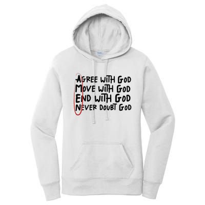 Agree With God Move With God End With God Never Doubt God Women's Pullover Hoodie