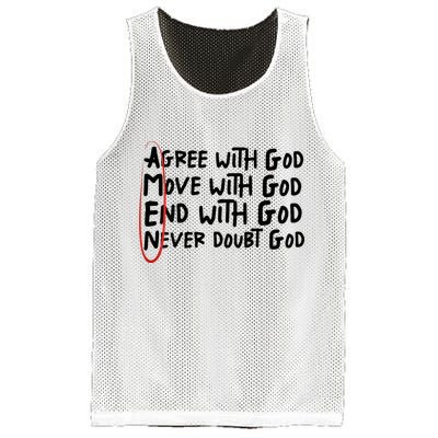 Agree With God Move With God End With God Never Doubt God Mesh Reversible Basketball Jersey Tank