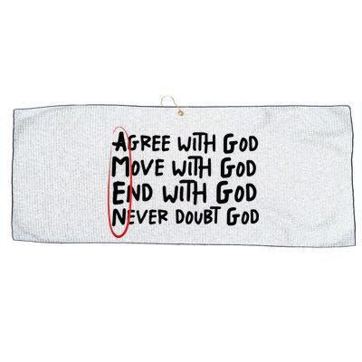 Agree With God Move With God End With God Never Doubt God Large Microfiber Waffle Golf Towel