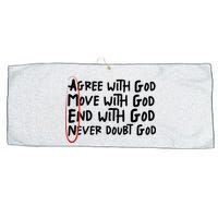 Agree With God Move With God End With God Never Doubt God Large Microfiber Waffle Golf Towel