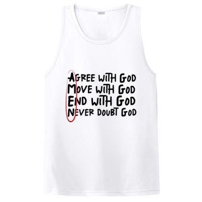 Agree With God Move With God End With God Never Doubt God PosiCharge Competitor Tank