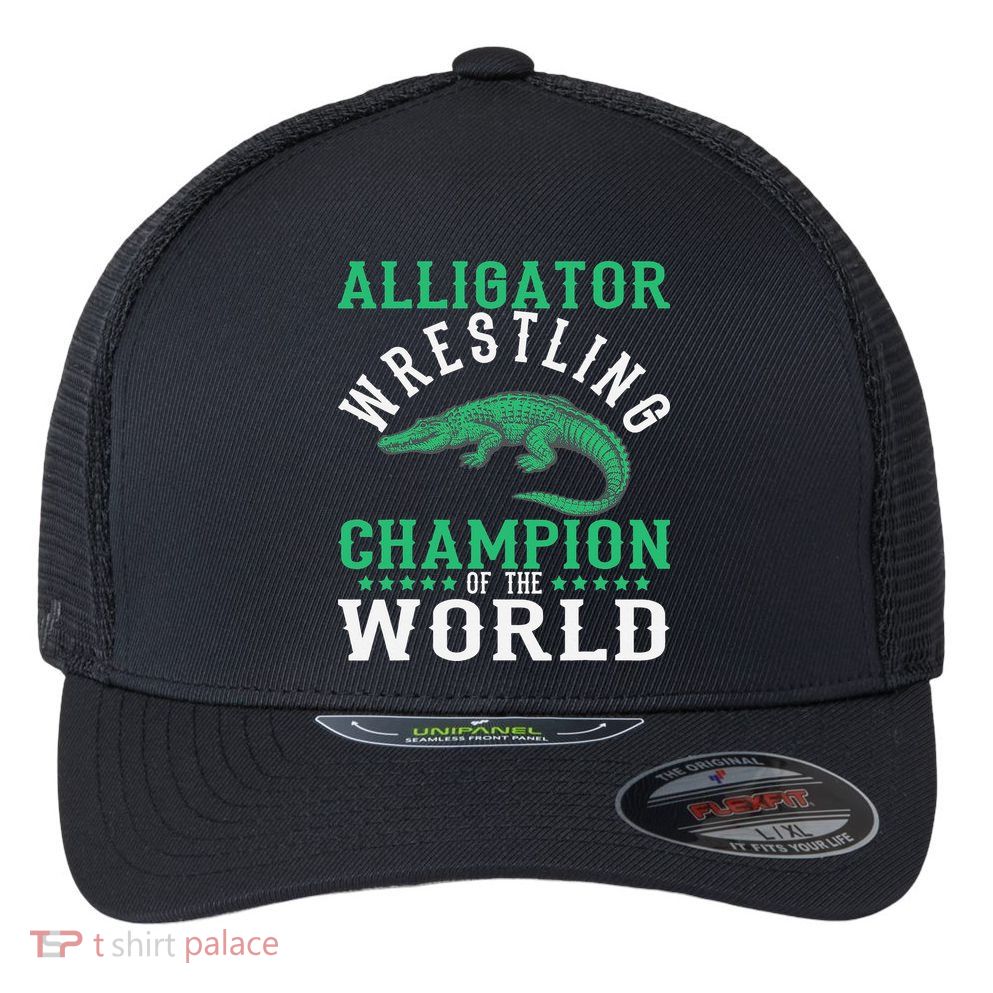 Alligator Wrestling Gator Wrestling Alligator Wrestler   Flexfit Unipanel Trucker Cap