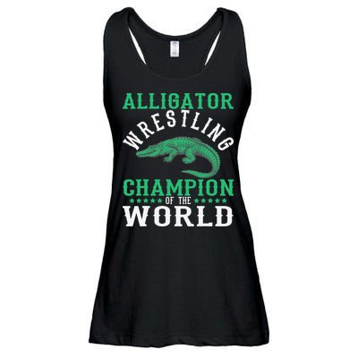 Alligator Wrestling Gator Wrestling Alligator Wrestler   Ladies Essential Flowy Tank