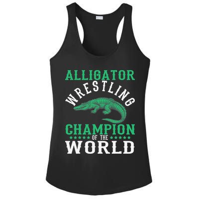 Alligator Wrestling Gator Wrestling Alligator Wrestler   Ladies PosiCharge Competitor Racerback Tank