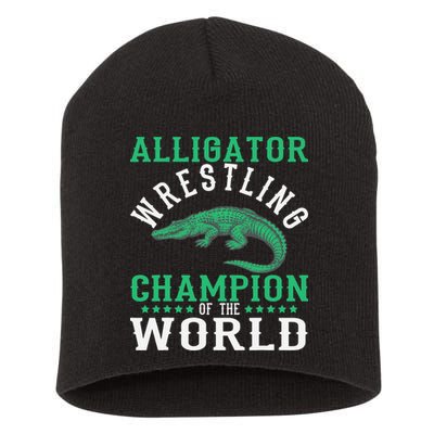 Alligator Wrestling Gator Wrestling Alligator Wrestler   Short Acrylic Beanie