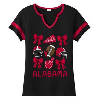 Alabama Women Girl Sister Niece Coquette Bow Ladies Halftime Notch Neck Tee