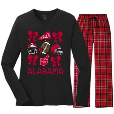 Alabama Women Girl Sister Niece Coquette Bow Women's Long Sleeve Flannel Pajama Set 