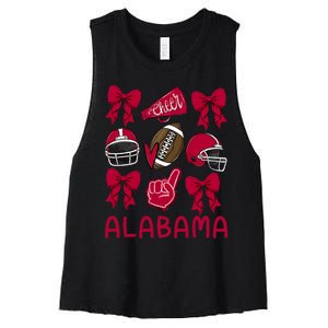 Alabama Women Girl Sister Niece Coquette Bow Women's Racerback Cropped Tank