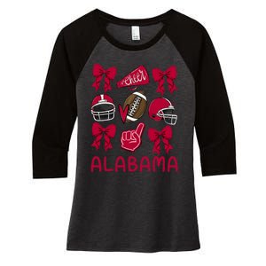 Alabama Women Girl Sister Niece Coquette Bow Women's Tri-Blend 3/4-Sleeve Raglan Shirt