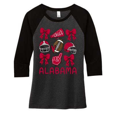 Alabama Women Girl Sister Niece Coquette Bow Women's Tri-Blend 3/4-Sleeve Raglan Shirt