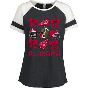 Alabama Women Girl Sister Niece Coquette Bow Enza Ladies Jersey Colorblock Tee