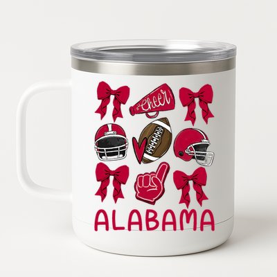 Alabama Women Girl Sister Niece Coquette Bow 12 oz Stainless Steel Tumbler Cup