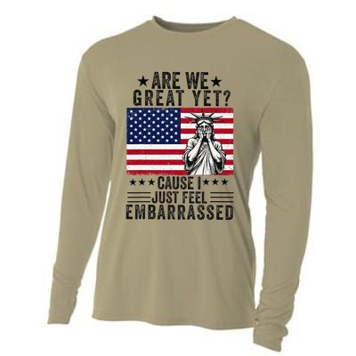 Are We Great Yet Cause I Just Feel Embarrassed Fun Democrat Cooling Performance Long Sleeve Crew