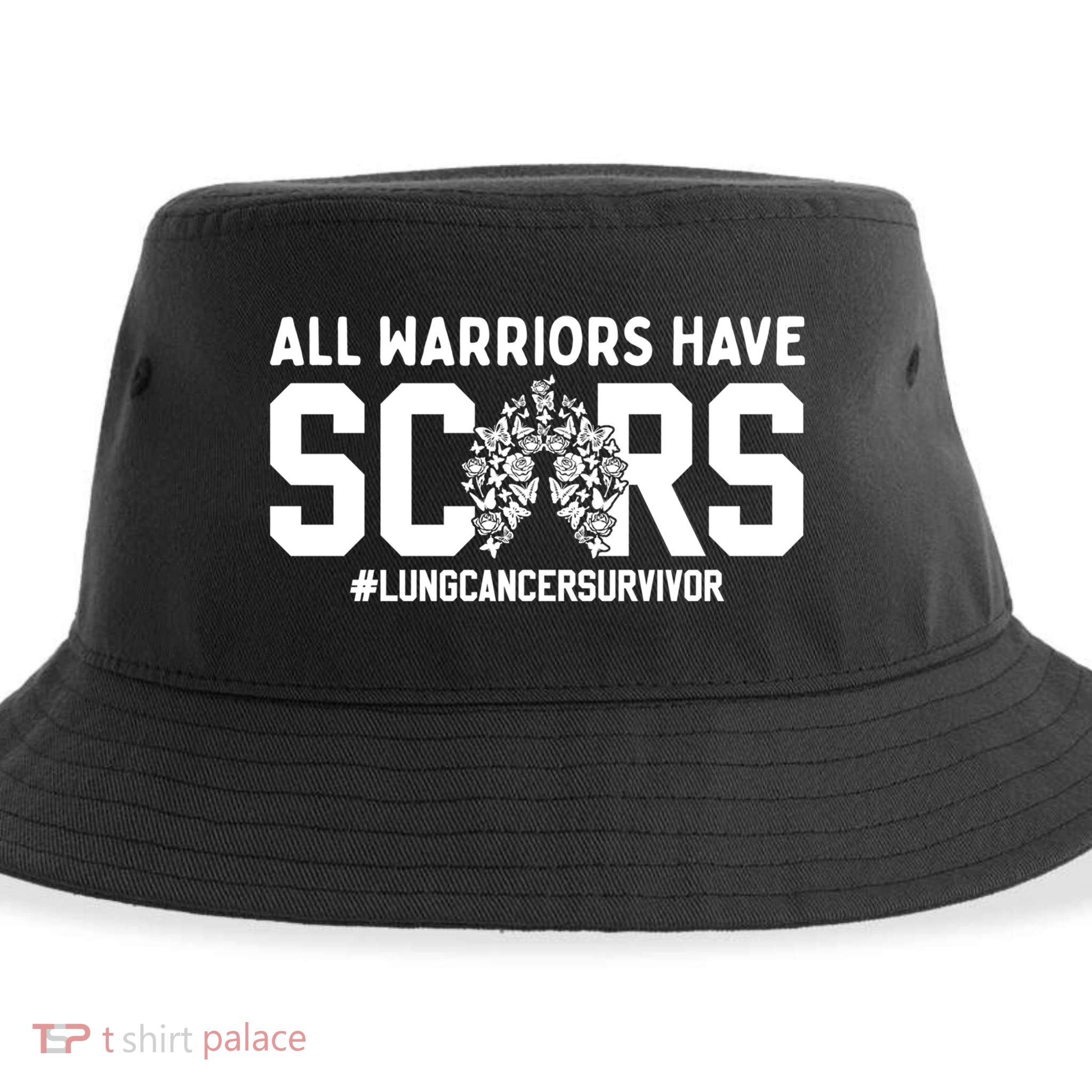 All Warriors Have Scars Lung Cancer Survivor Gift Sustainable Bucket Hat