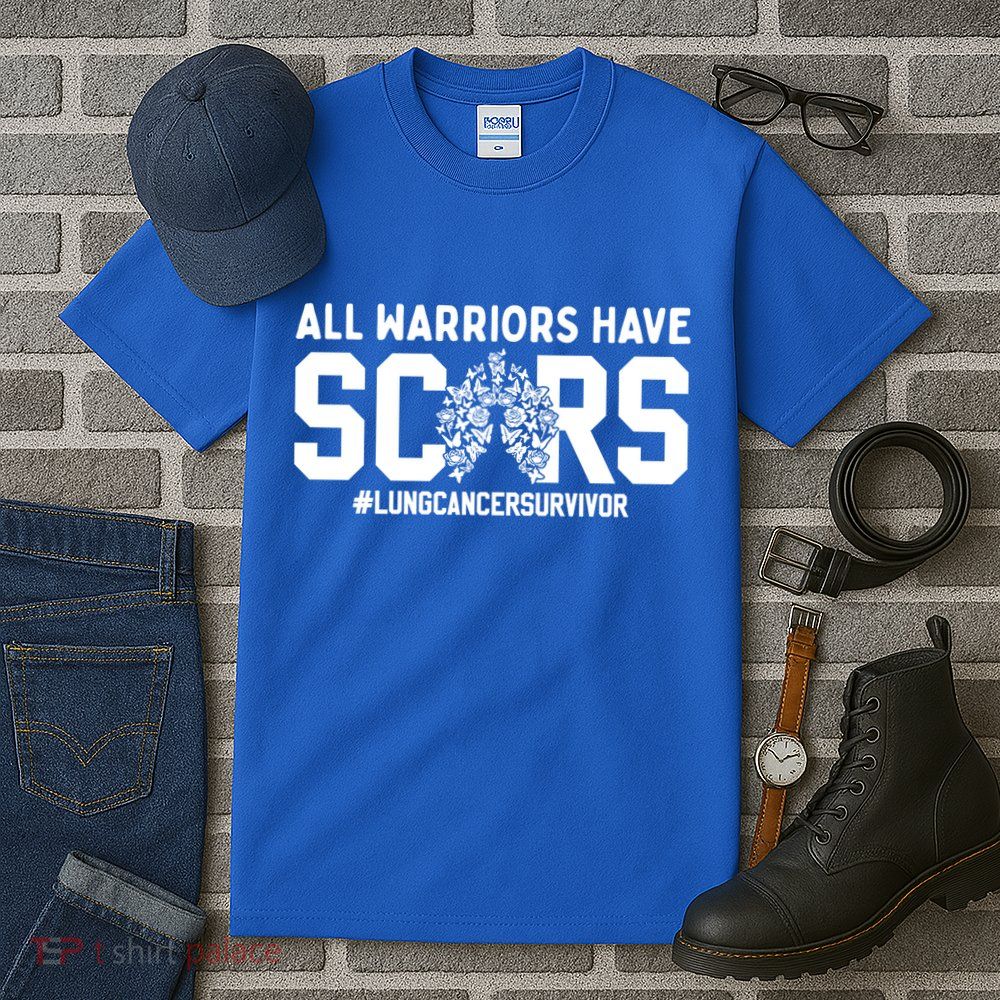 All Warriors Have Scars Lung Cancer Survivor Gift Tall T-Shirt