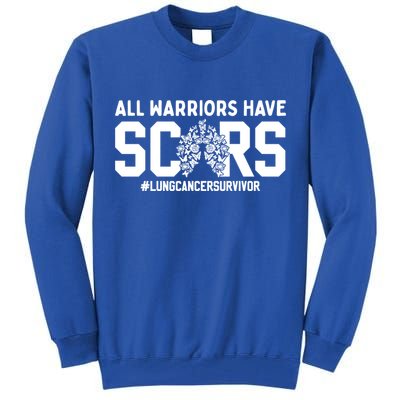 All Warriors Have Scars Lung Cancer Survivor Gift Tall Sweatshirt