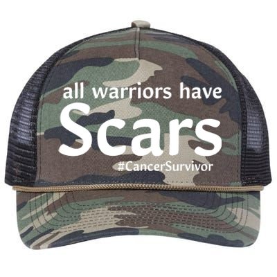 All Warriors Have Scars #CancerSurvivor Retro Rope Trucker Hat Cap