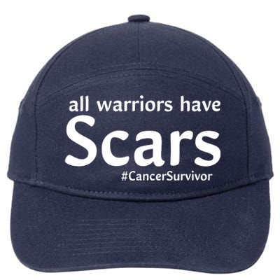 All Warriors Have Scars #CancerSurvivor 7-Panel Snapback Hat