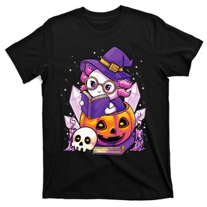 Axolotl Witch Halloween Witchcraft Cute Axolotl Pastel Goth T-Shirt