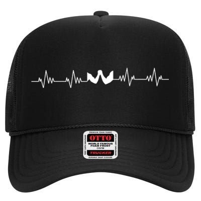 Arm Wrestling Heartbeat High Crown Mesh Back Trucker Hat