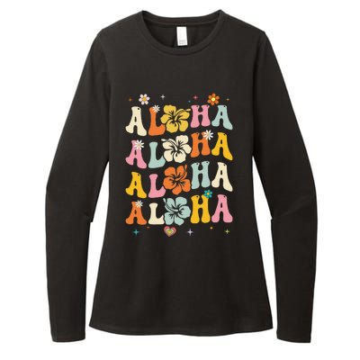 Aloha Women Hawaii Family Vacation Trip Girl Summer Groovy Womens CVC Long Sleeve Shirt