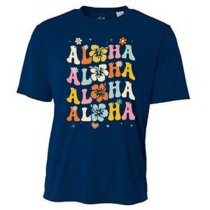 Aloha Women Hawaii Family Vacation Trip Girl Summer Groovy Cooling Performance Crew T-Shirt