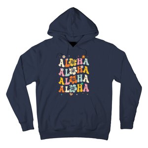 Aloha Women Hawaii Family Vacation Trip Girl Summer Groovy Hoodie