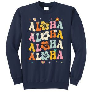 Aloha Women Hawaii Family Vacation Trip Girl Summer Groovy Sweatshirt