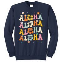 Aloha Women Hawaii Family Vacation Trip Girl Summer Groovy Sweatshirt