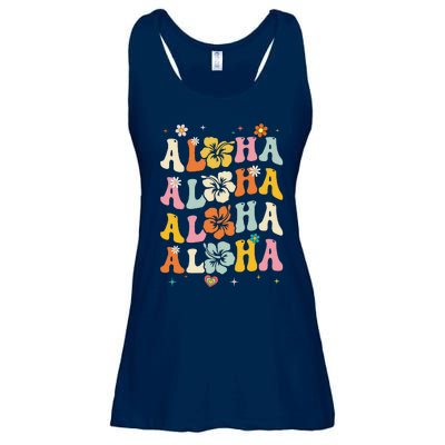 Aloha Women Hawaii Family Vacation Trip Girl Summer Groovy Ladies Essential Flowy Tank