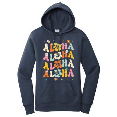 Aloha Women Hawaii Family Vacation Trip Girl Summer Groovy Women's Pullover Hoodie