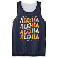 Aloha Women Hawaii Family Vacation Trip Girl Summer Groovy Mesh Reversible Basketball Jersey Tank