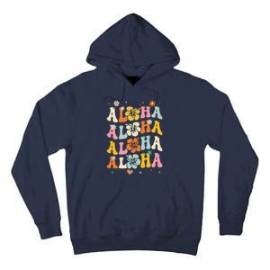 Aloha Women Hawaii Family Vacation Trip Girl Summer Groovy Tall Hoodie