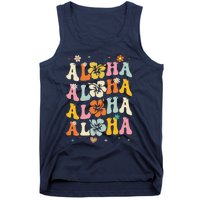 Aloha Women Hawaii Family Vacation Trip Girl Summer Groovy Tank Top