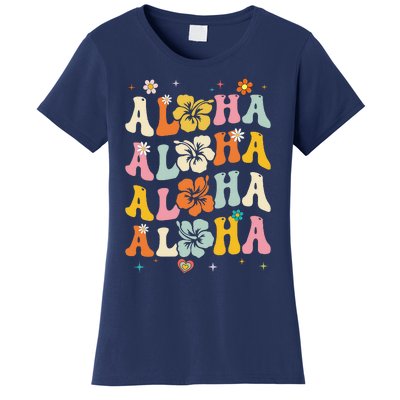 Aloha Women Hawaii Family Vacation Trip Girl Summer Groovy Women's T-Shirt