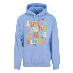 Aloha Women Hawaii Family Vacation Trip Girl Summer Groovy Unisex Surf Hoodie