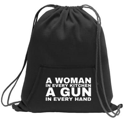 A Woman In Every Kitchen A Gun In Every Hand Sweatshirt Cinch Pack Bag